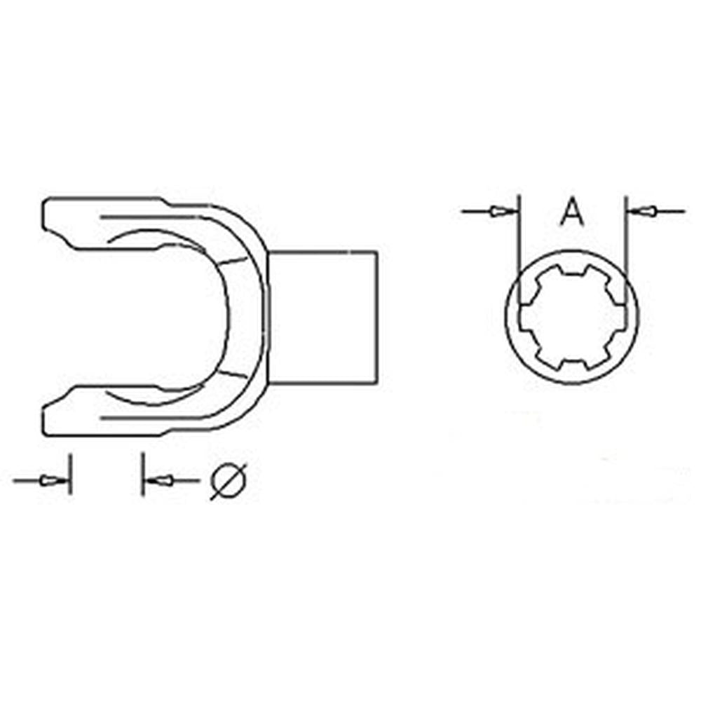 18N20021 New Universal Implement Yoke 1800 Series w / Set Screw