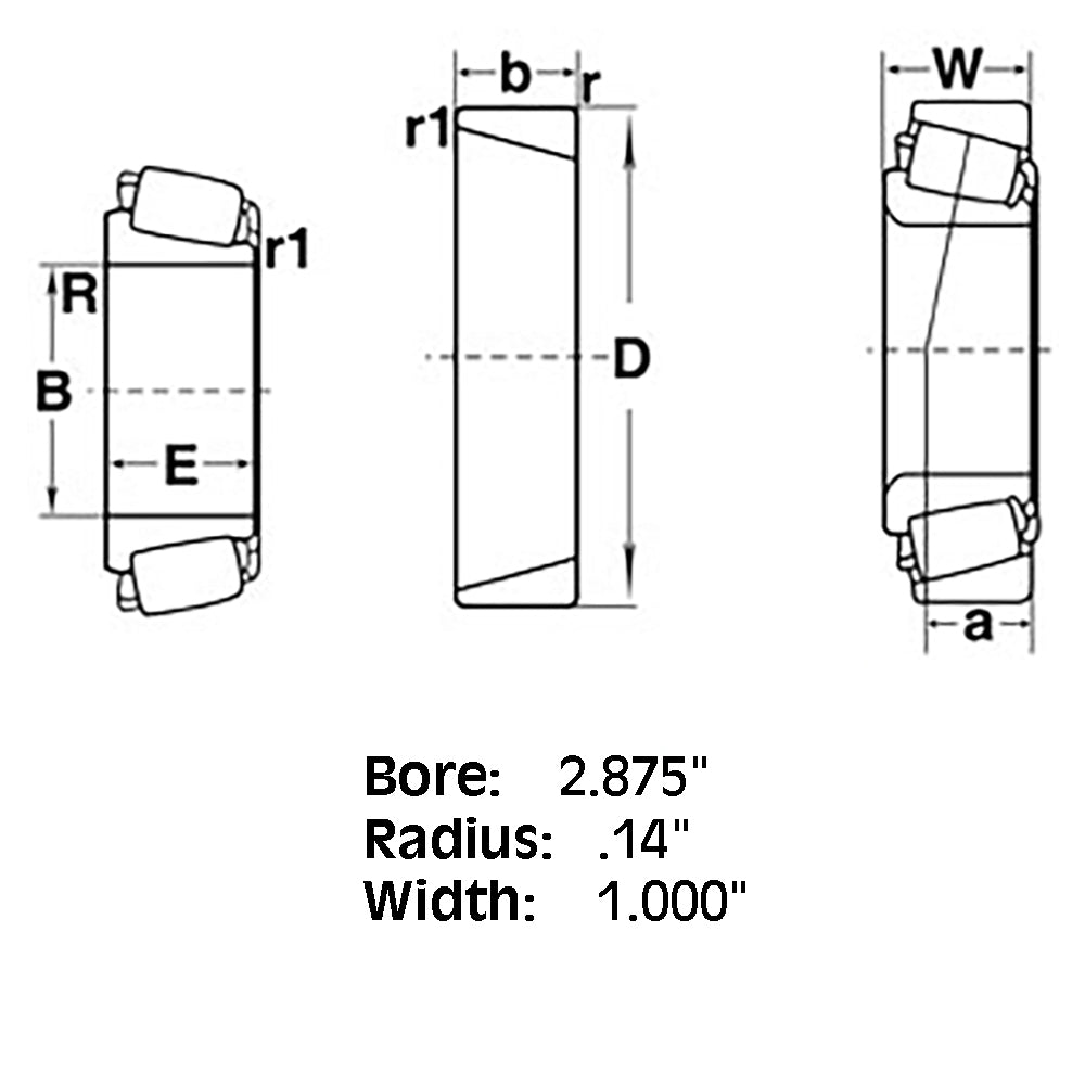 Tapered Roller Bearing Cone Fits Massey Ferguson 265 270 275 282 283 285 298 670