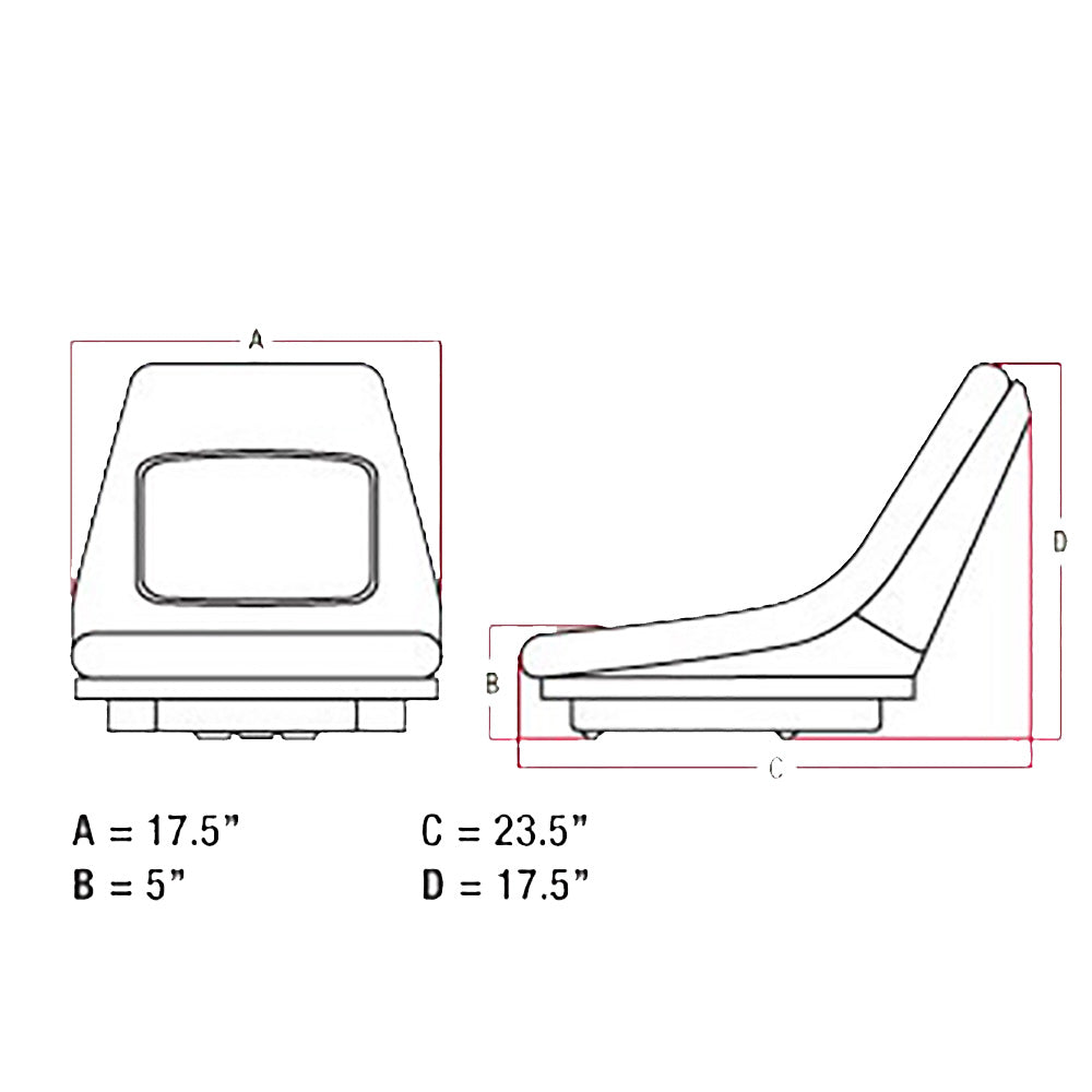 Black High Back Seat Fits Bobcat Industrial Construction 1600 2000 2400 241