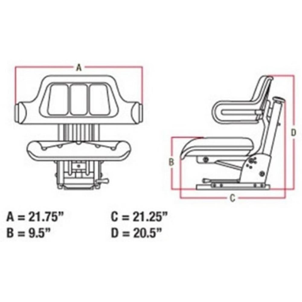 Seat TY24763 Fits John Deere 2240 2255 2280 2320 2350 2355 2355N 2420 2440 2550