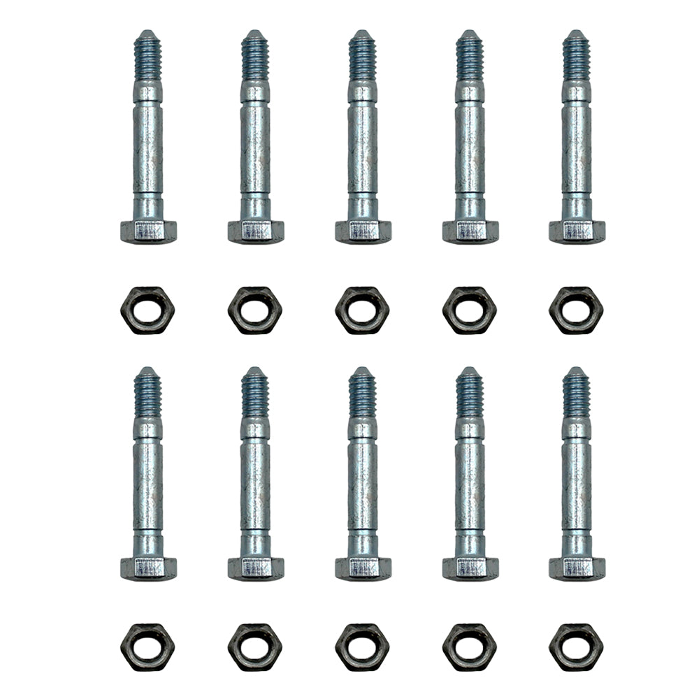 (Pack of 10) Shear Pin Bolt & Nut for Stiga 1811900201, 9987525712 Snow Blower